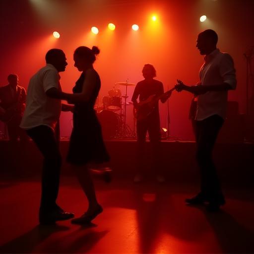 Invitados bailando swing junto a la banda